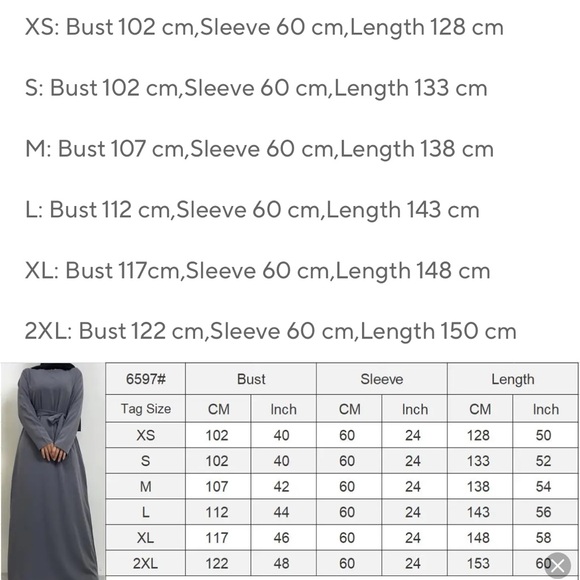 Modest abaya long sleeves dress size large - Picture 6 of 10